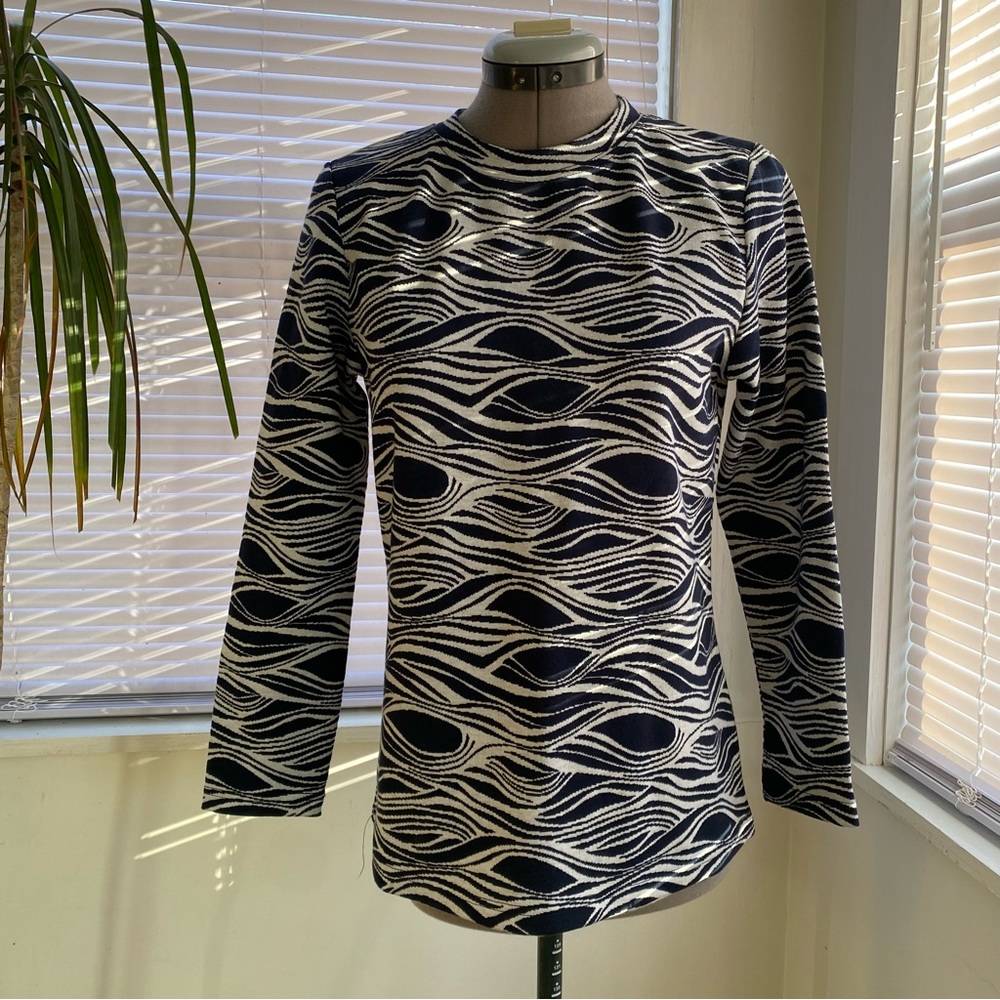 MISS FINCH NYC Women's Black Navy Striped Long Sleeve Sweater Size S